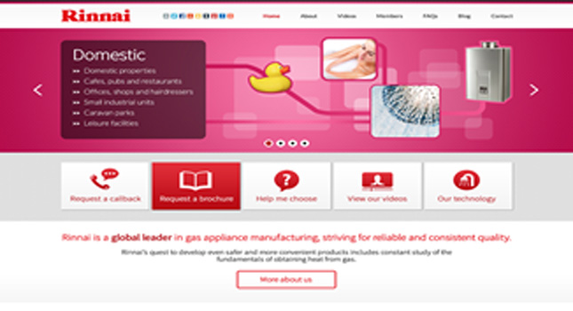 Rinnai invest in new website image