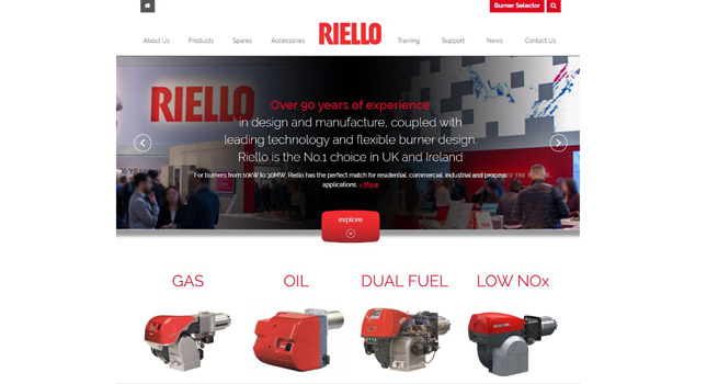 Riello updates UK website image