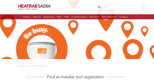 Heatrae Sadia launches 'Find An Installer' tool image