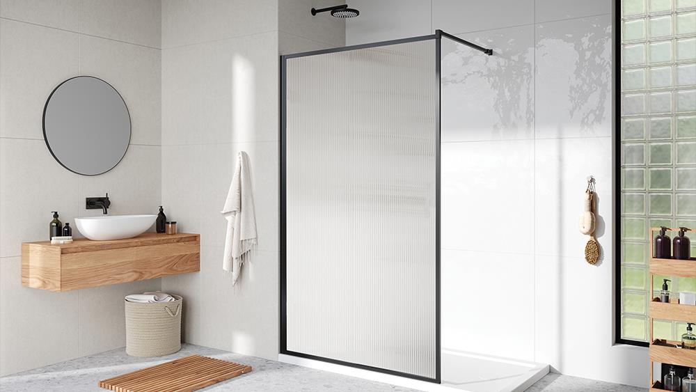 Roman launches framed and fluted wetroom panel image