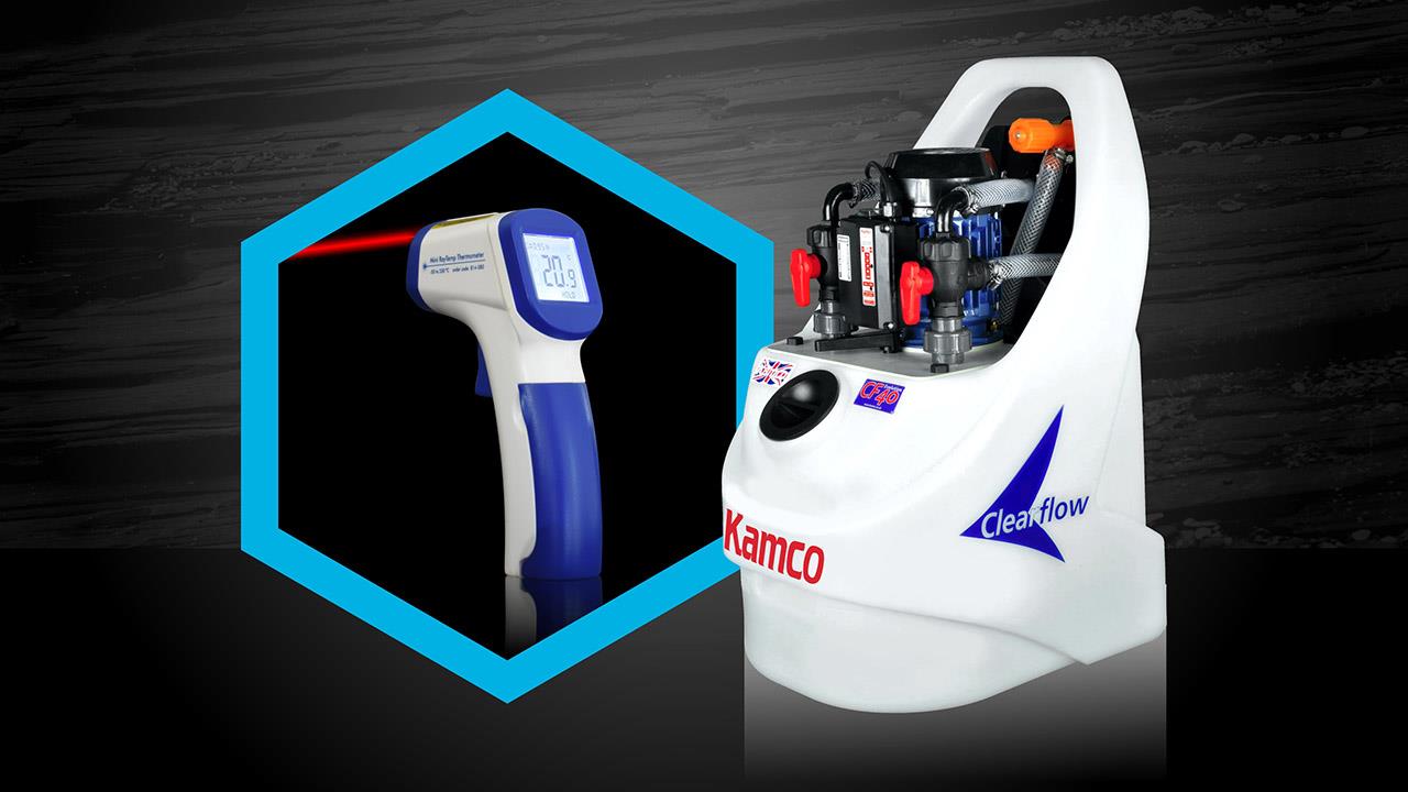 Free infrared thermometer with Kamco's new powerflush promotion image