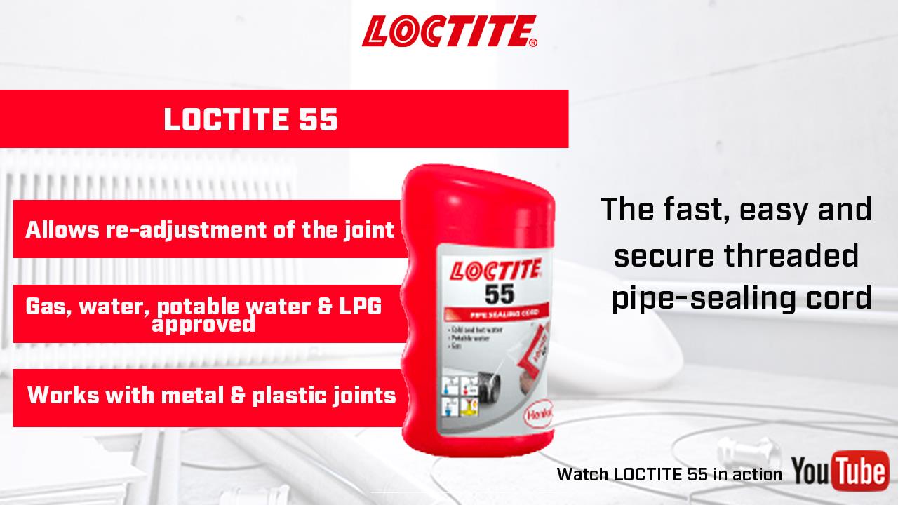 LOCTITE 55 and 577 are the gas and water-approved sealant solutions for you image