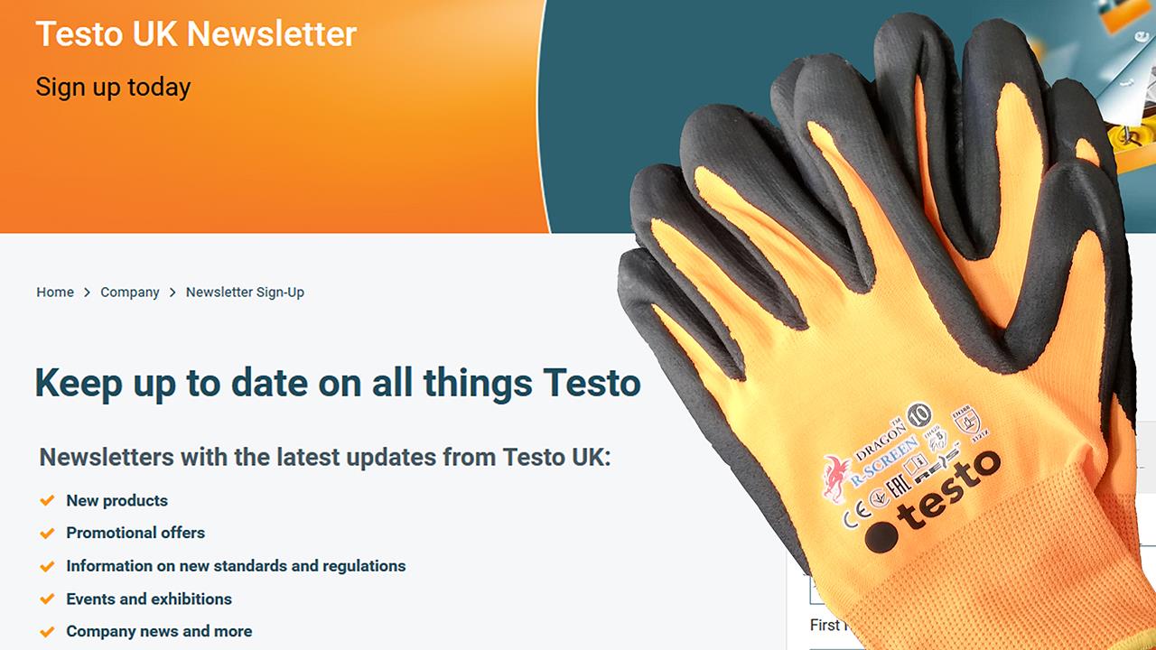 Testo launches free touch screen glove promotion image