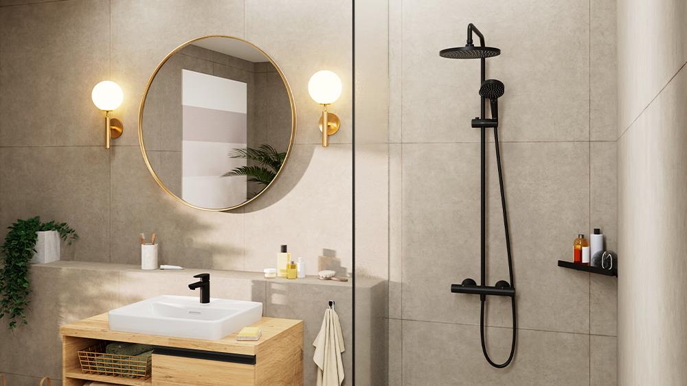 hansgrohe's Vernis Blend shower systems now available in matt black image