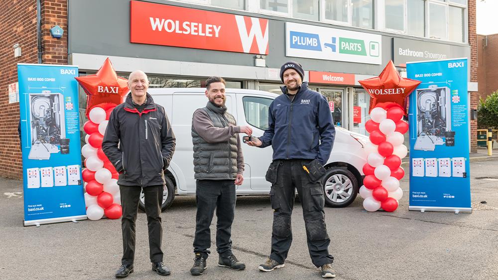 Stockton installer wins electric van courtesy of Wolseley and Baxi image
