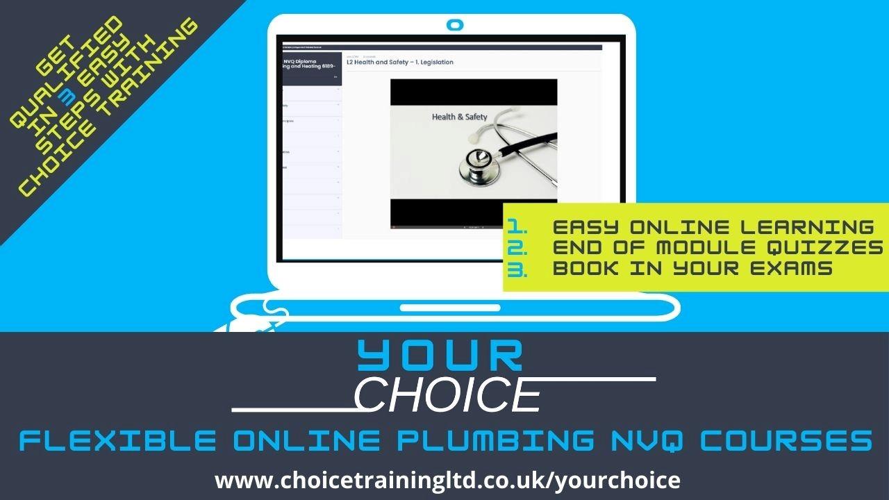 YOUR CHOICE – new flexible online plumbing courses image