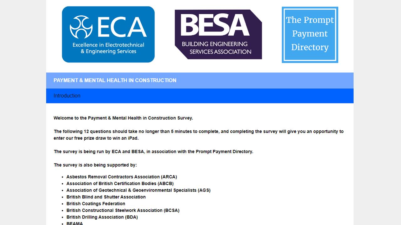 Payment and mental health survey launched by BESA and ECA image
