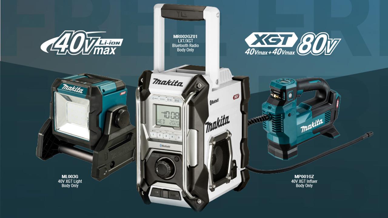 Free radio, worklight, or inflator with purchase of Makita XGT 40VMax range image