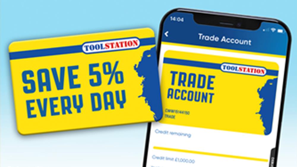 Toolstation offers 5% off all orders to Trade Account customers image